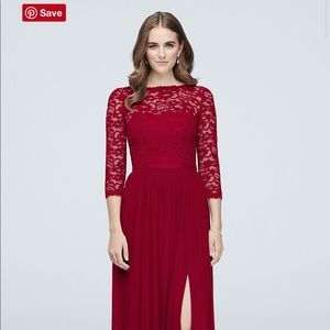 David’s bridal 3/4 sleeve bridesmaid dress apple